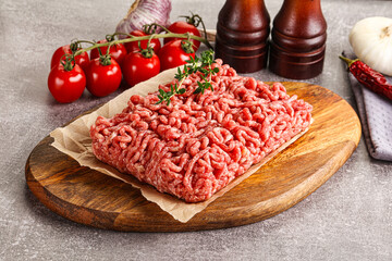 Raw minced beef uncooked meat