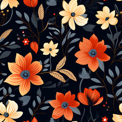 Flower digital art seamless pattern, the design for apply a variety of graphic works