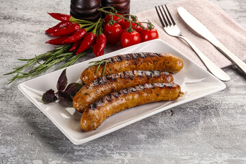 Grilled meat sausages with spices