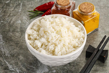 Steamed Basmati rice in the bowl