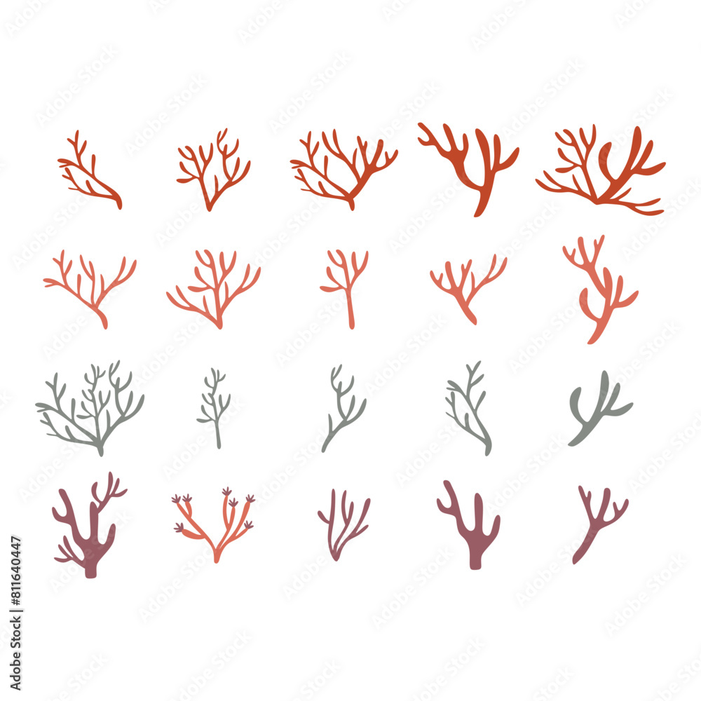 Sticker Flat Abstract Coral