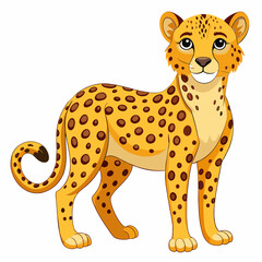 cheetah cartoon isolated on white