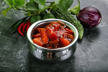 Chinese cuisine - chicken in sweet and sour sauce
