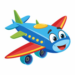 plane cartoon vector illustration