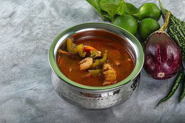 Spicy and Sour Soup with Prawns