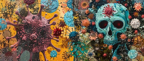 Design a visually striking piece that captures the resilience and solidarity of communities coming together to fight the spread of the virus
