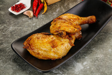 Roasted chicken leg with spices