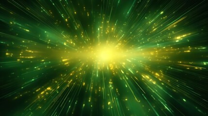 green and yellow light effects that shine brightly, creating a kind of explosion and energy-emitting effect