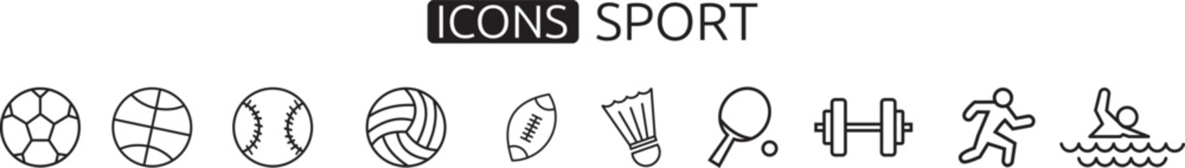 a set of sports line icons