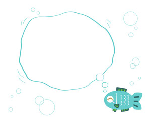 かわいい魚と吹き出し