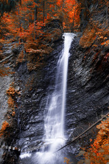 waterfall in forest, picturesque autumn scenery, fantastic early morning in the forest...exclusive...
