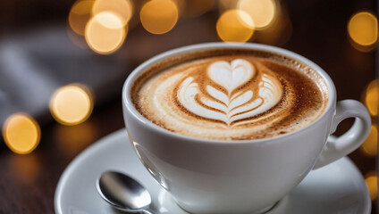 Creamy Delight, Close-Up View of Cappuccino and Milk Foam