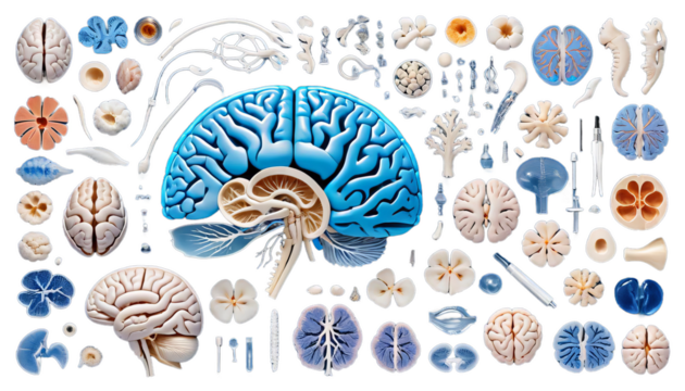 blue brain anatomy hippocampus biology head cerebellum cross exam gland health care human illustration image internal lateral male medicals medicine female organ people scan section side spine