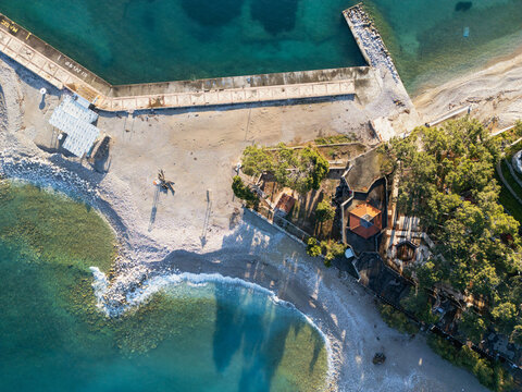Aerial View of Sveti Nikola Island in Budva, Montenegro