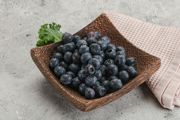 Sweet ripe blueberry on the bowl