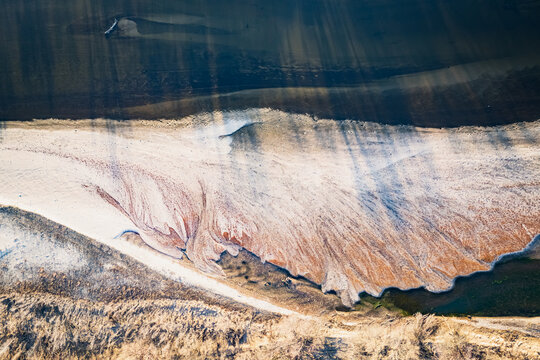 Intricate Shore Patterns at Cedar Bluff Wildlife Area, Iowa