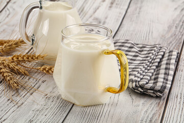 Organic milk in the glass