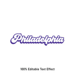 Philadelphia text effect vector. Editable college t-shirt design printable text effect vector