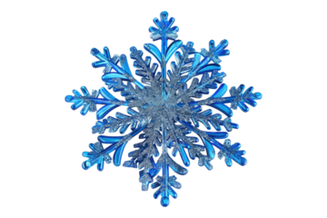Blue snowflakes isolated on transparent background
