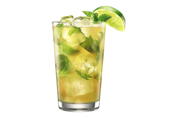 Caipiroska drink isolated on transparent background