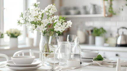 Bouquet of gentle bells in vase ,generative ai