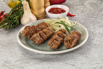 Beef kebab minced meat with onion