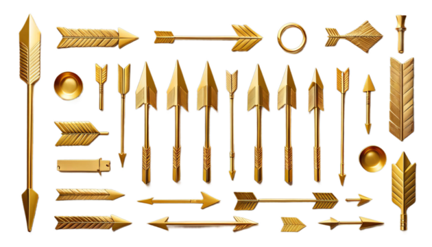 design golden arrow decoration element modern template gold shiny digital line luxury technology chart pattern wealth collection vector website stock creative cursor round increase label geometric