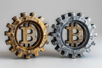 Bitcoin and Cryptocurrency Blockchain Technology Gears