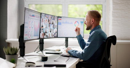 Virtual Video Conference Call Meeting