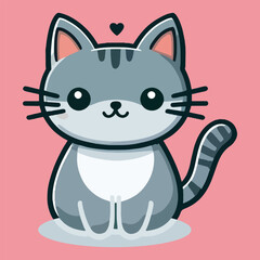 Obraz premium Cute cate editable vector or eps