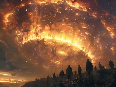 Cataclysmic Firestorm Engulfing a Desolate Landscape in a Primal Display of Destructive Power