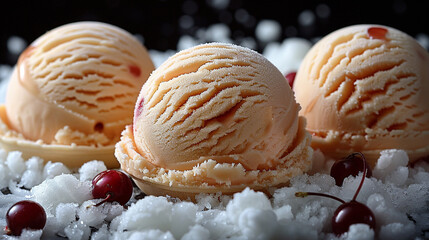 ice cream mixed with fruit 