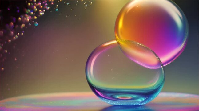 3D vector colorful soap bubbles moving abstract style. Spherical background floating in the air, bright stylish background