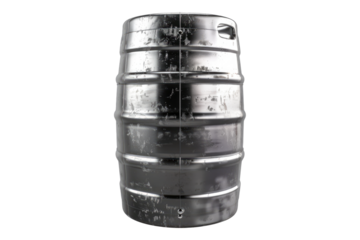 Metal beer keg isolated on transparent background