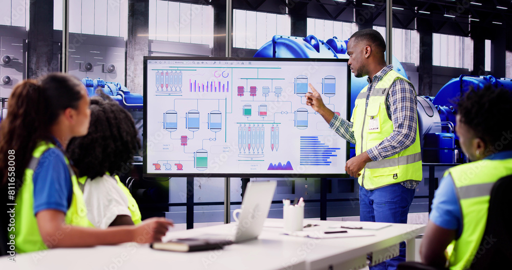 Aufkleber dashboard presentation training to workers