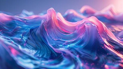 Abstract render of colorful and vibrant fluid shapes.