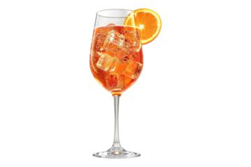 Refreshing aperol spritz isolated on transparent background