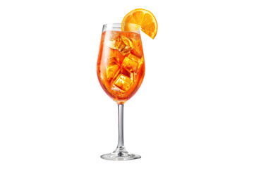 Refreshing aperol spritz isolated on transparent background