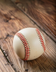 Baseball on wooden floor