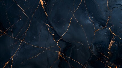 Black marble luxury, dark blue with gold streaks, full focus, website background, design template