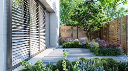 Fence with Shutters Blinds and Louvers