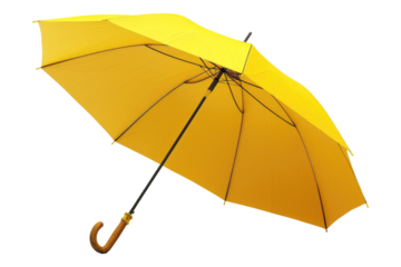 Yellow umbrella isolated on transparent background