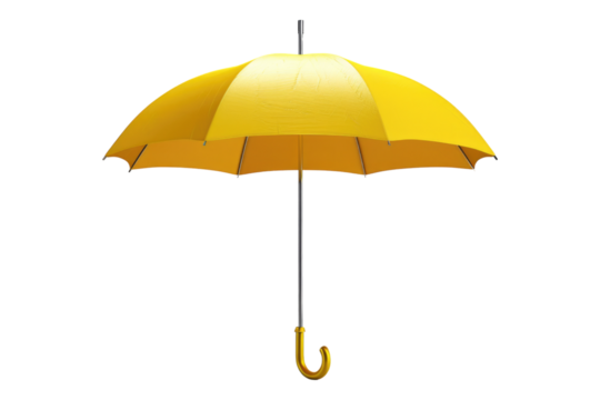 Yellow umbrella isolated on transparent background