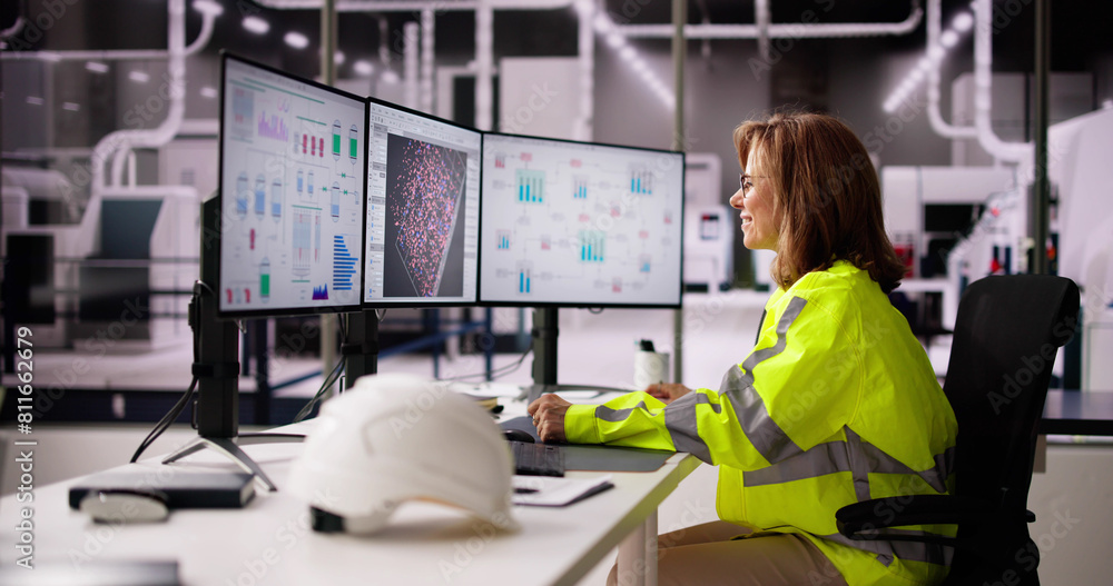 Leinwandbilder industrial data automation system on computer