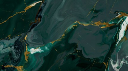 White marble luxury, dark green with gold streaks, full focus, website background, design template 