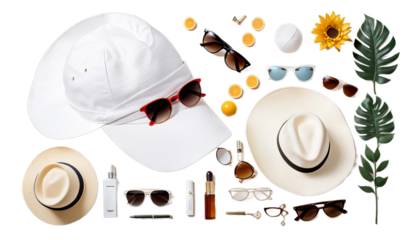 sunglasses stylish white hat woman fashion accessory summer sunny trendy chic elegance confident young beautiful modern fashionable