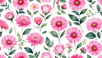 watercolor seamless flowers pattern pink art background banner bloom blossom botanical botany tree branch calligraphy decoration drawing engraving floral flower graphic grunge illustration image