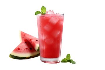 Cool watermelon juice served in a chilled frosted glass.
