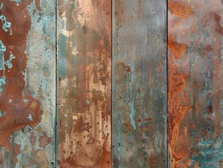Rusted and oxidized metal sheets texture background. Generative ai