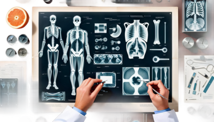 vintage x illustration ray doctor analyzing x-ray medicals old machine history technology hospital health care equipment engraving drawing surgeon roentgen antique science line exam analysing